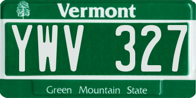 VT license plate YWV327