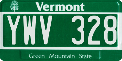 VT license plate YWV328