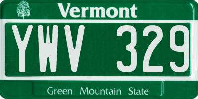 VT license plate YWV329