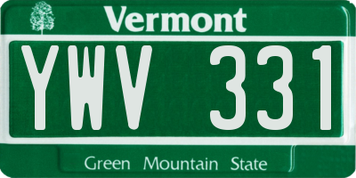 VT license plate YWV331