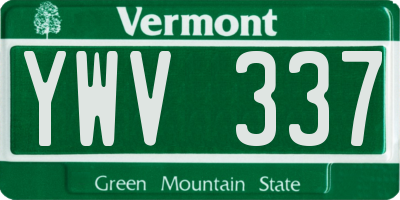 VT license plate YWV337