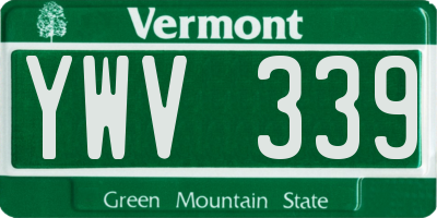 VT license plate YWV339