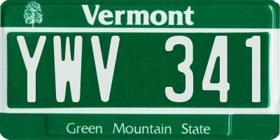 VT license plate YWV341