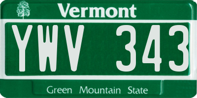 VT license plate YWV343
