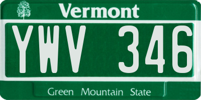 VT license plate YWV346