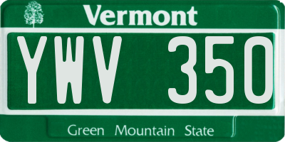 VT license plate YWV350