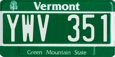 VT license plate YWV351