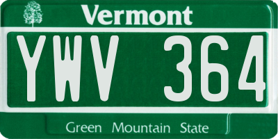 VT license plate YWV364