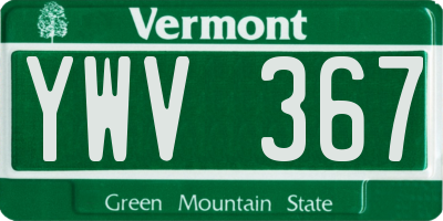 VT license plate YWV367