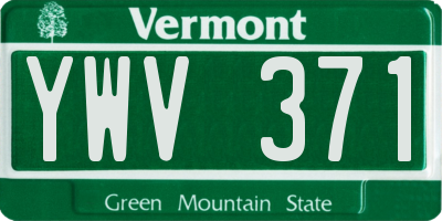 VT license plate YWV371