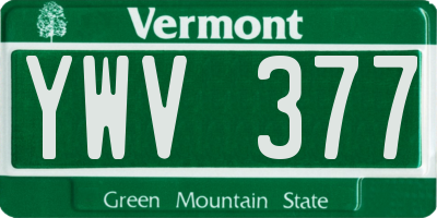 VT license plate YWV377