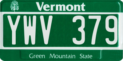 VT license plate YWV379