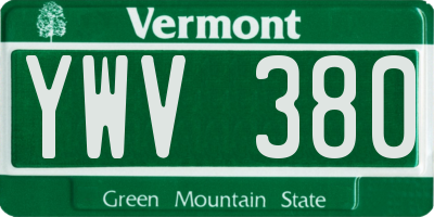 VT license plate YWV380