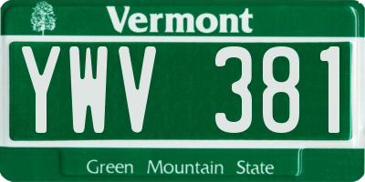 VT license plate YWV381