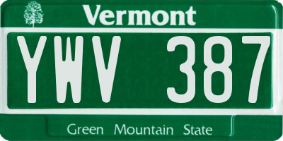 VT license plate YWV387