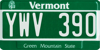 VT license plate YWV390