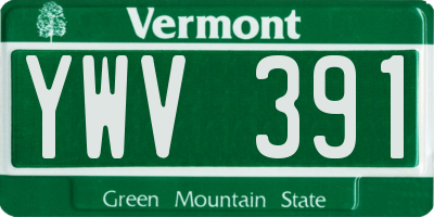 VT license plate YWV391