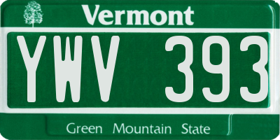 VT license plate YWV393