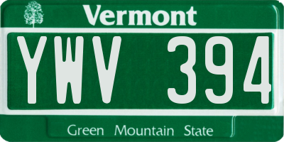 VT license plate YWV394