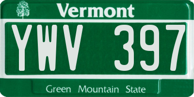 VT license plate YWV397