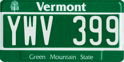 VT license plate YWV399