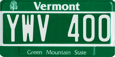 VT license plate YWV400