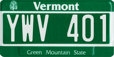 VT license plate YWV401