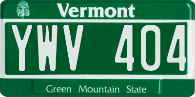 VT license plate YWV404