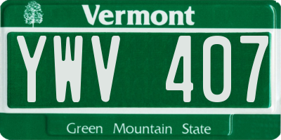 VT license plate YWV407