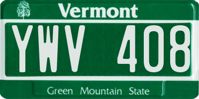 VT license plate YWV408