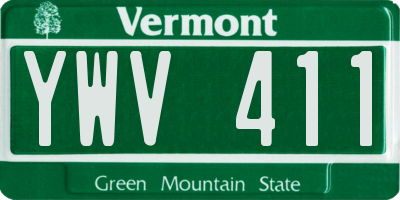 VT license plate YWV411
