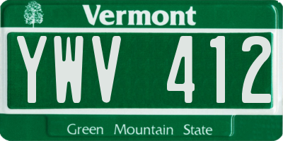 VT license plate YWV412