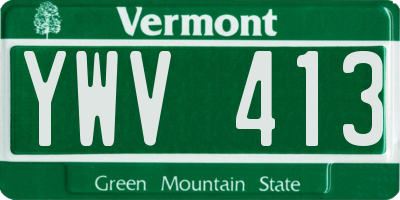 VT license plate YWV413
