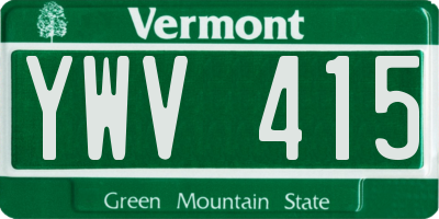 VT license plate YWV415