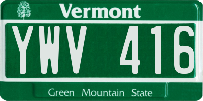VT license plate YWV416
