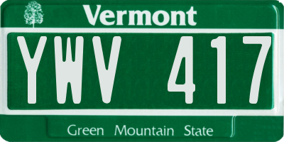 VT license plate YWV417