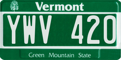 VT license plate YWV420