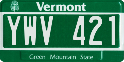 VT license plate YWV421