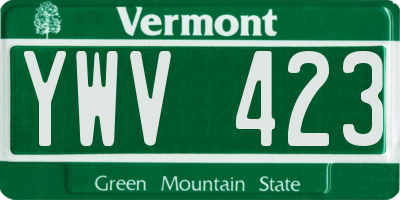 VT license plate YWV423