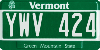 VT license plate YWV424