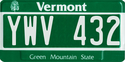 VT license plate YWV432