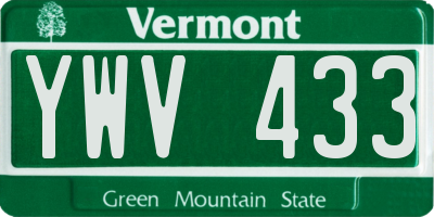 VT license plate YWV433