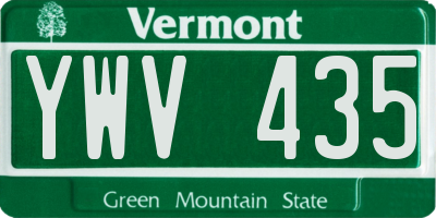 VT license plate YWV435
