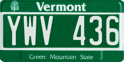 VT license plate YWV436