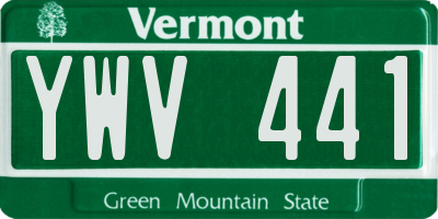 VT license plate YWV441