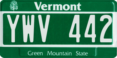 VT license plate YWV442