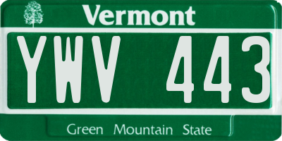 VT license plate YWV443