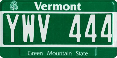 VT license plate YWV444