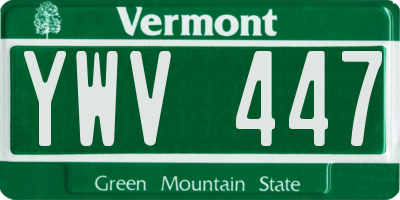 VT license plate YWV447