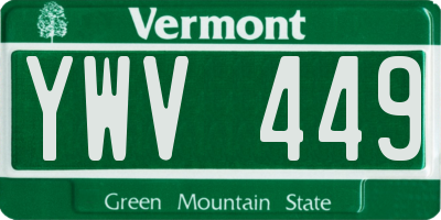 VT license plate YWV449